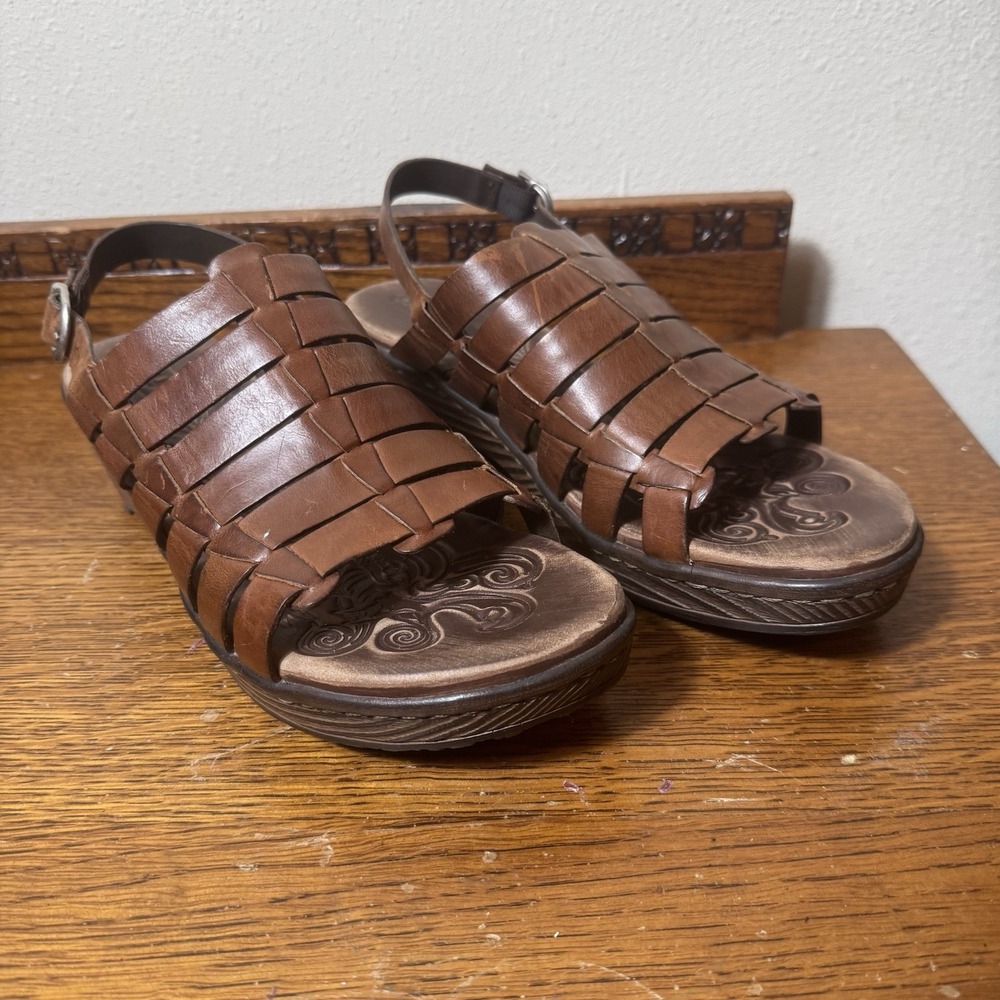 Born Women's Brown Leather Fisherman Sandals Size 9/9.5 M Huarache Mexico